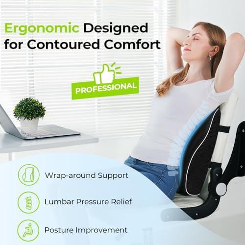 Memory foam seat cushion and lumbar support — photo 3