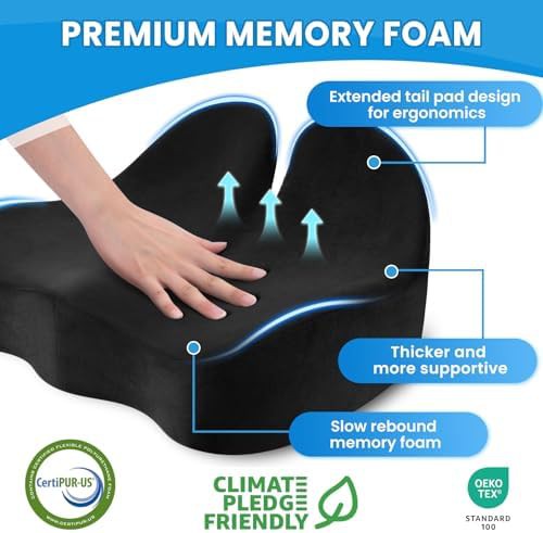 Ergonomic black seat cushion for sciatica — photo 3