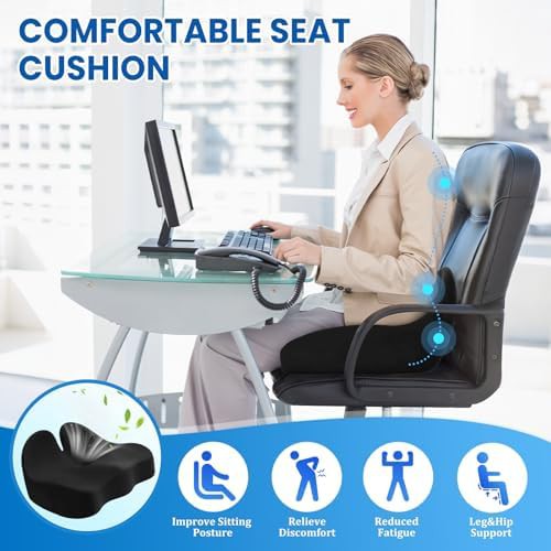 Ergonomic black seat cushion for sciatica — photo 4