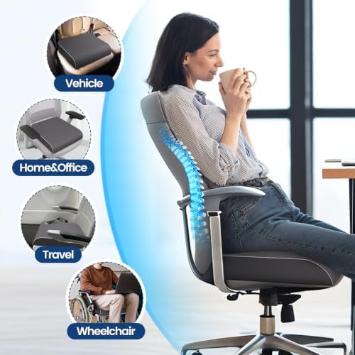 Office chair tailbone relief memory foam cushion — photo 4