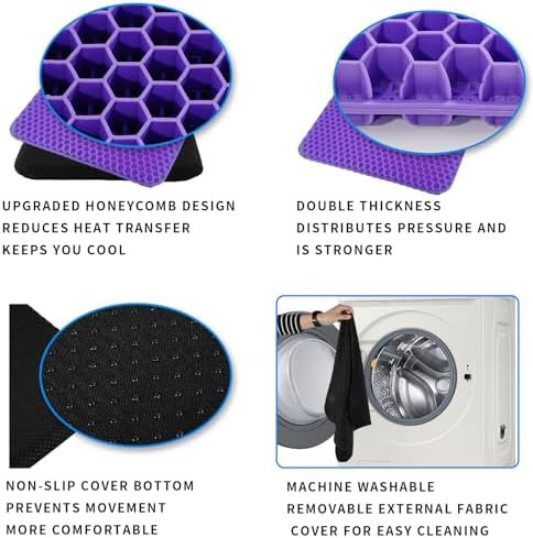 Purple honeycomb cooling gel cushion — photo 4