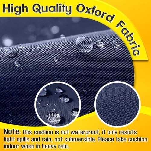 Blue memory foam outdoor bench cushion — photo 4