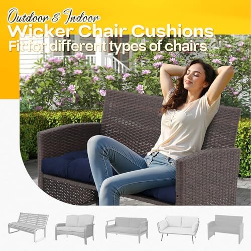 Blue memory foam outdoor bench cushion — photo 5