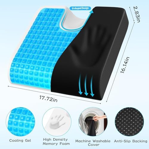 Black gel wheelchair seat cushion — photo 5