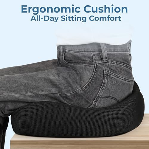 Breathable black mesh memory foam cushion — photo 4