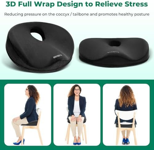 Black donut cushion for tailbone pain — photo 5