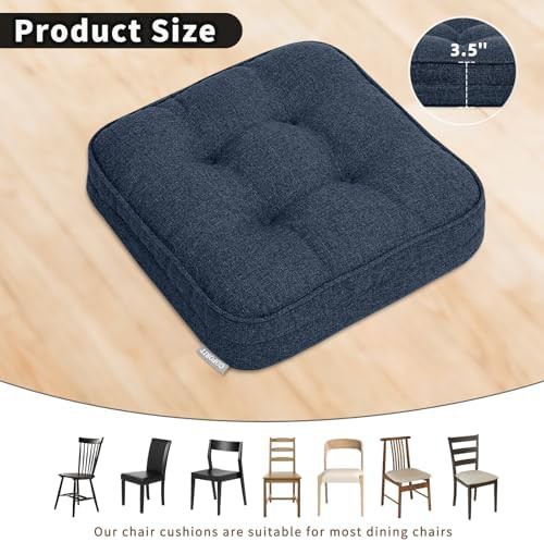 Blue memory foam square seat cushions — photo 3