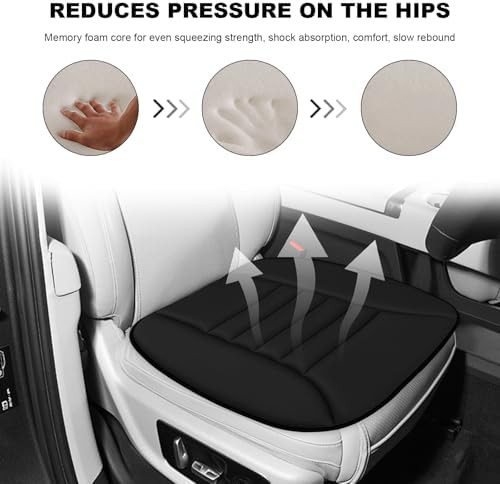 Black memory foam car seat pad — photo 4