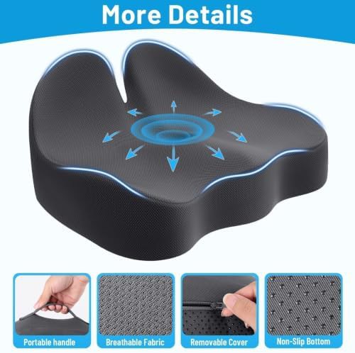 Ergonomic memory foam cushion for long sitting — photo 3