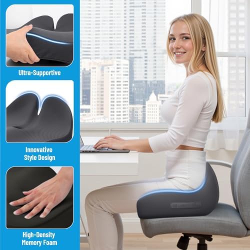 Ergonomic memory foam cushion for long sitting — photo 4