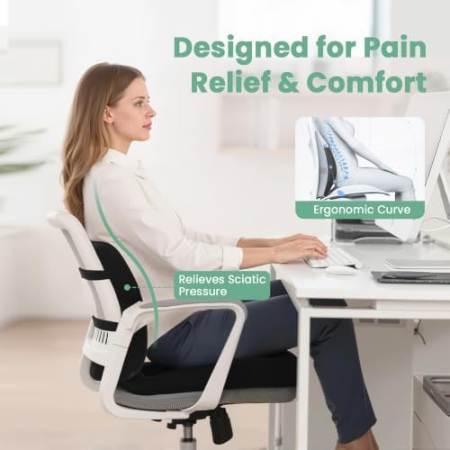 Memory foam coccyx cushion and back support — photo 3