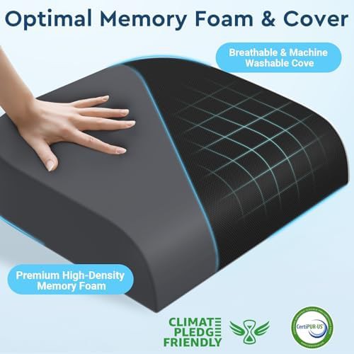 Large black memory foam seat pad — photo 3