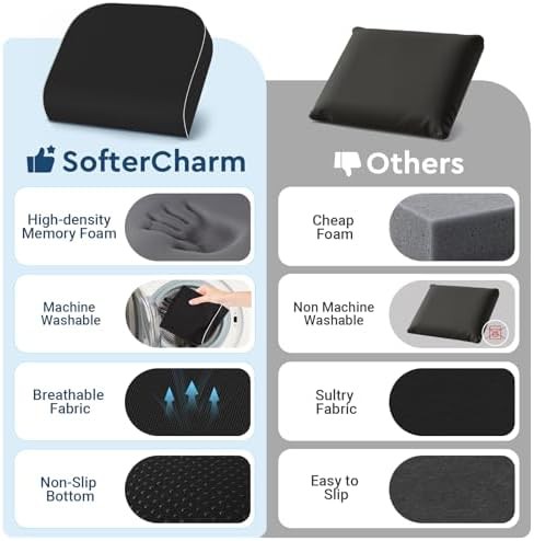 Large black memory foam seat pad — photo 5