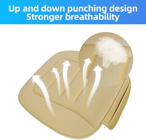 Beige leather surface memory foam cushion — photo 4
