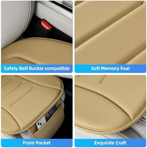 Beige leather surface memory foam cushion — photo 5