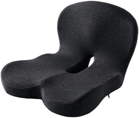 Black memory foam L-shaped cushion