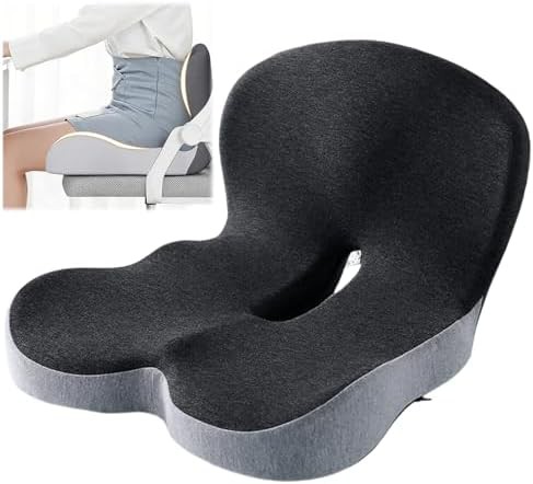 Celinva ergonomic orthopedic seat cushion black grey