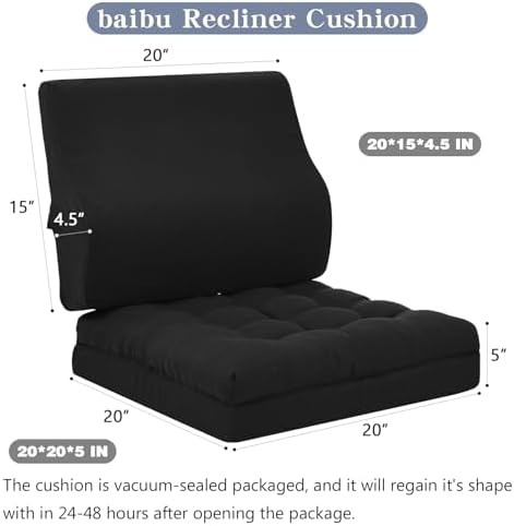 Thick black memory foam recliner cushion — photo 3