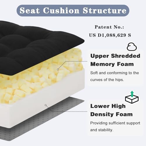 Thick black memory foam recliner cushion — photo 4
