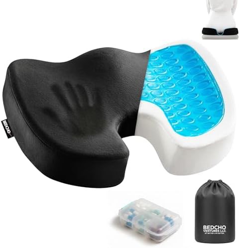 Gel memory foam tailbone support pad