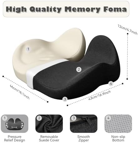 Gray extra thick memory foam cushion — photo 4