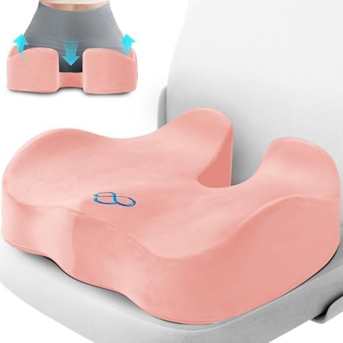Pink gel memory foam tailbone cushion