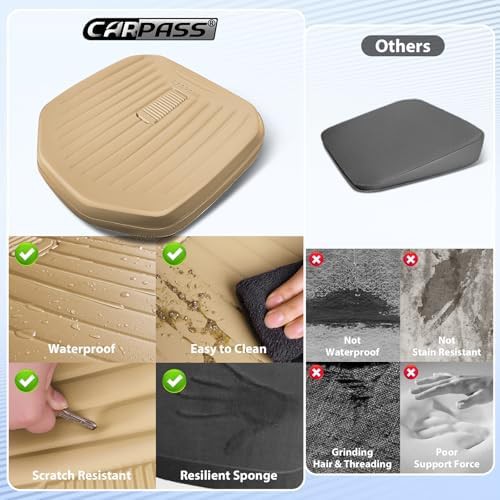 Beige leather memory foam driving cushion — photo 4