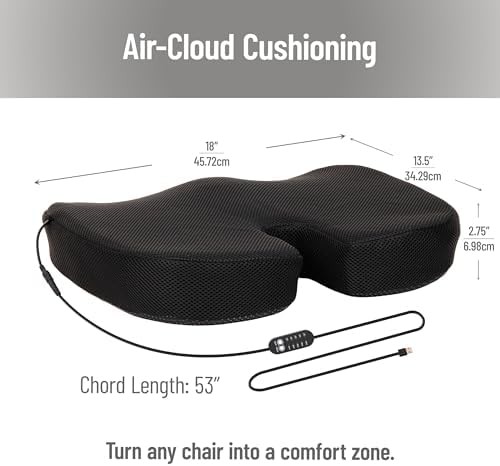 Heated memory foam cushion with timer — photo 3