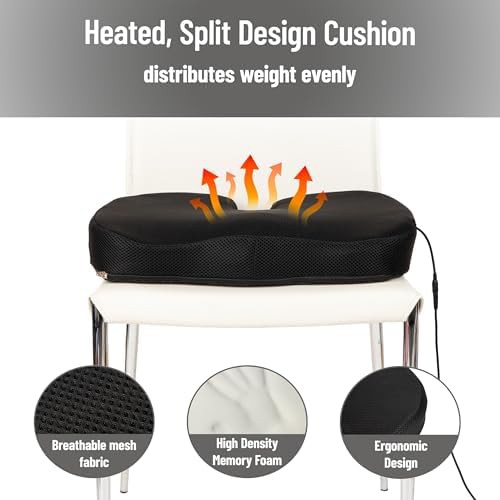 Heated memory foam cushion with timer — photo 5