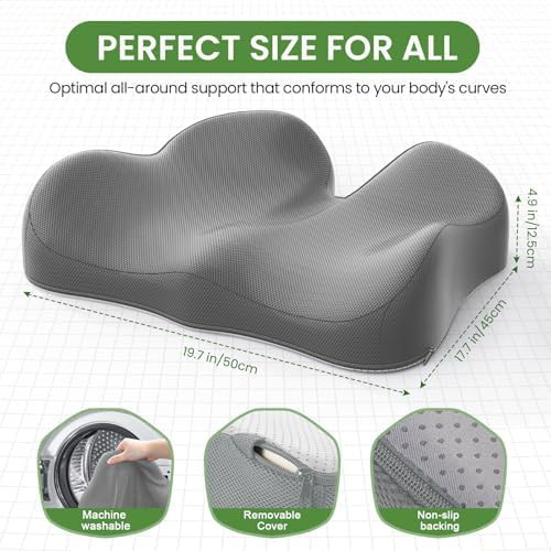 Grey ergonomic non slip seat cushion — photo 5