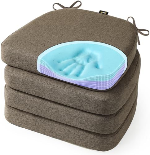 Chestnut memory foam dining chair pad