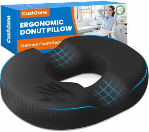 Black tailbone support donut pillow