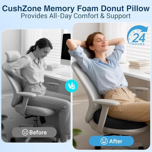 Black tailbone support donut pillow — photo 3