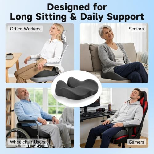 Large memory foam tailbone pressure relief cushion — photo 2