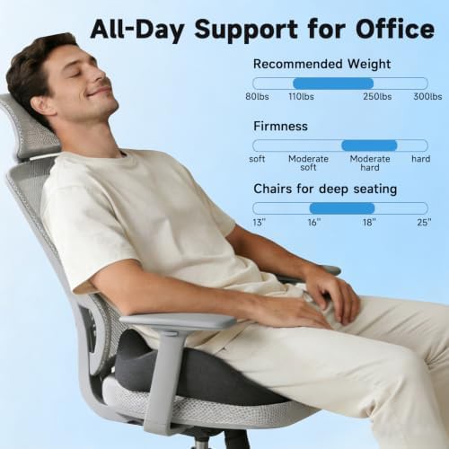 Large memory foam tailbone pressure relief cushion — photo 4