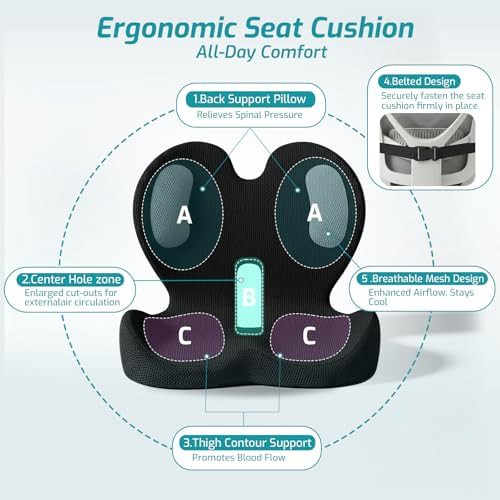 Trucker memory foam cushion with lumbar support — photo 3