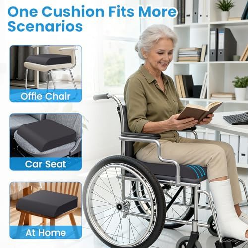 Gray wheelchair gel and memory foam cushion — photo 4
