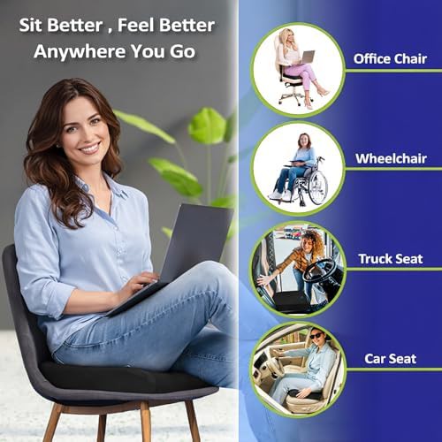 Gray ergonomic office chair cushion with cover — photo 3