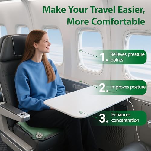 Green self inflating travel seat pad — photo 3