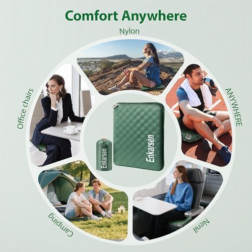 Green self inflating travel seat pad — photo 5