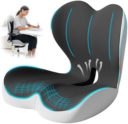 Tailbone relief cushion with lumbar pillow