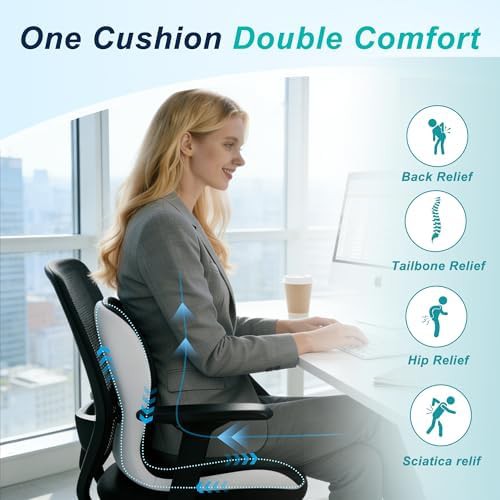 Tailbone relief cushion with lumbar pillow — photo 4
