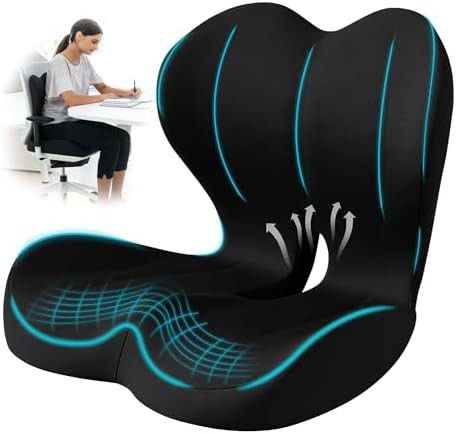 Ergonomic office chair cushion with lumbar support