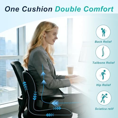 Ergonomic office chair cushion with lumbar support — photo 4