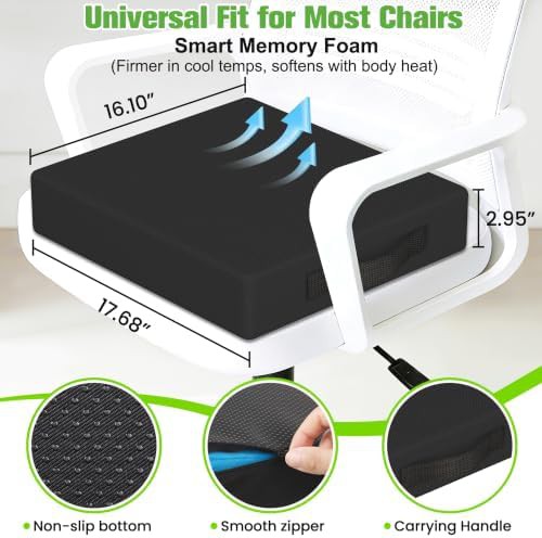 Black memory foam patterned core cushion — photo 3