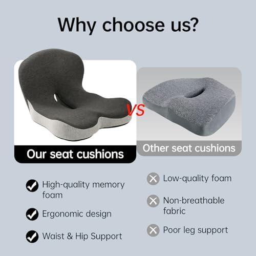 L-shaped memory foam cushion for tailbone relief — photo 3