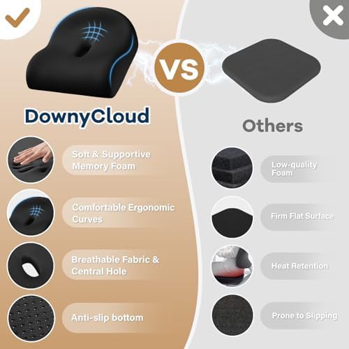 Ergonomic black memory foam seat pad — photo 4