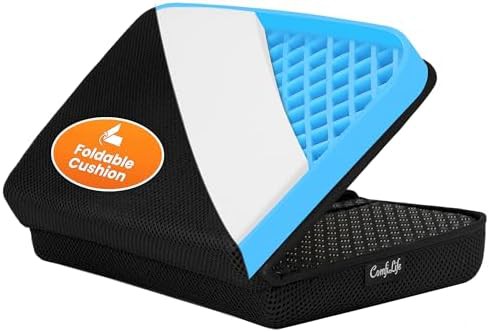 Foldable ergo-gel airplane travel cushion