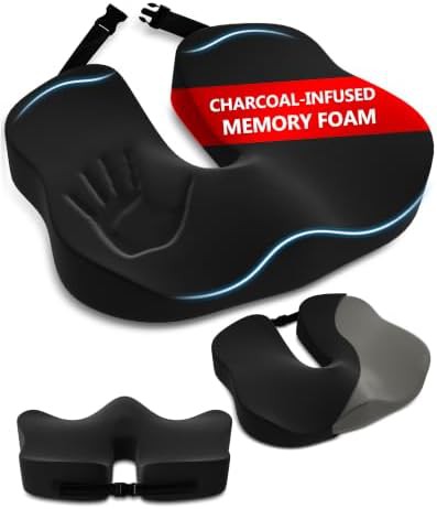Charcoal memory foam with adjustable strap
