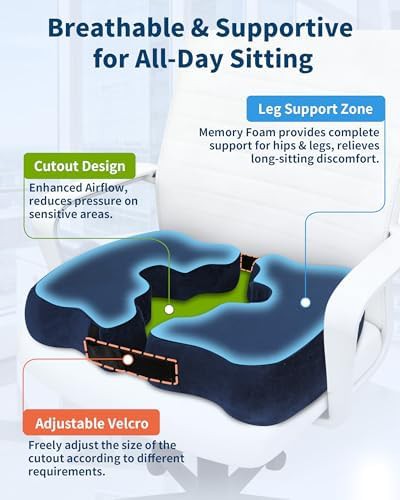 Blue memory foam bedsore relief cushion — photo 3